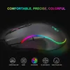 PC Wired Gaming Mice 7 knoppen Vierversnellingsbak 6400DPI Optische RGB-achtergrondverlichting en ergonomieontwerp voor computer laptopspel