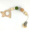 Wooden Baby Pacifier Chain Clip Babies Appease Products Anti Dropping Clips Cartoon Animal Molar Round Ball Tools Home 6 5sy G2