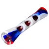 Forma Moda Chifre FDA Silicone de vidro Smoking Herb Cachimbo 20MM Uma Hitter Dugout tabaco de tubulação Cigarro Cachimbo Acessórios