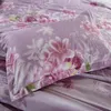 Ensemble de literie Fleurs violettes Drap de lit Impression réactive Linge de lit en coton Literie Housse de couette Twin / Full / Queen Taille 22-1 LJ200819