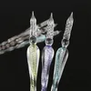 1 Pc 0.7mm Glass Drip Fountain Pen Vintage Glass Dip Dipping Pen Signature Filling Ink Fountain Pens Writing Tools