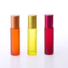 High Quality Blue/Green/Pink/Black/Amber Mini 10ml ROLL ON GLASS BOTTLE For Fragrances ESSENTIAL OILS Stainless Steel Roller Ball DWE11686