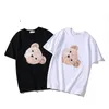 mens stylist t shirt fashion bear printing mens stylist short sleeves black white high quality men women hip hop tees