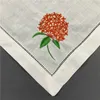 Набор 12 Моды Скатерть белых ажурной льняной салфетки с вышитым цветочным для элегантного обеда или ужина