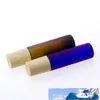 Frosted Black Clear Blue Amber 10 ml Metal Roller Parfum Flessen voor Essential Oils Rolling 1 3 Oz Roll-on Glas Parfum Injectieflacons