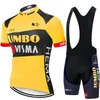 Radfahren Jersey kit 2020 Pro Team JUMBO VISMA Männer Frauen Sommer Radfahren Kleidung armwärmer beinwärmer Trägerhose set Ropa Ciclismo2826