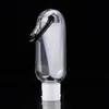 50ML Empty Hand Sanitizer Bottles Alcohol Refillable Bottle With Key Ring Hook Outdoor Portable Clear Transparent Gel Bottle EEA2044