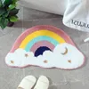 Cute Rainbow Clouds Łazienka Mata antypoślizgowa absorpcja Woda Wanna Rug Miękkie Pokoju Dzieci Bawełniany Pluszowy Dywan Wystrój Home