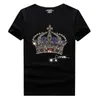 Multi-design hommes brillant strass manches courtes hauts Slim Fit T-shirts col rond t-shirts été décontracté Streetwear