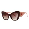 New Ins Popular Designer Lovely Cute Heart Flora Leopard Oversized Fashion Sunglasses for Women Girls Ladies