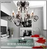 Français Vintage noir lustre cristal luminaire moderne K9 pendentif suspendu lustre éclairage intérieur MD88010 D750mm H730mm