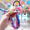 Niños Niñas Trenzas de colores Peluca Banda para el cabello Anillos Unicornio Arco iris Lentejuelas Brillo Trenza Pelucas Arco para el cabello Cola de caballo Titular Círculo para fiesta D82705