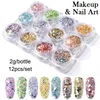 Nail Art Kits FlorVida 12pcs Set Glitter Sequins Holographic Powder Mixed Flakes For Nails Design Manicure Decorations Kit A Dozen9895941