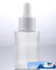 도매 30ml 유리 dropper 피펫 병 앰버 맑은 서리로 덥은 화장품 크림 컨테이너와 검은 흰색 뚜껑