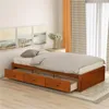 US Stock Prims Fur Oak Färg Twin Storlek Platform Storage Bed med 3 lådor för barn Vuxen Sovrum Sats WF193634AAL