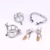 Hinged Type Male Cock Cage Stainless Steel Arc Penis ring Metal Chastity Devices with Two Stealth Locks Sex Products for Men