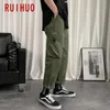 RUIHUO longueur cheville hommes pantalons Streetwear Cargo pantalon hommes vêtements Joggers hommes Harajuku pantalon M-3XL 2020 automne nouveau