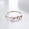 Högkvalitativ Opal Stone Colorful Cubic Zircon Ring for Women Rose Gold Color Unique Design2140926