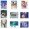 5D DIY Jul Full Borr Rhinestone Diamond Målning Kits Kors Stitch Santa Claus Snowman Home Décor Jk2008kd