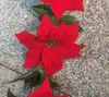 Kunstmatige Poinsettia plant rode bloemen Kerstdecoratie levert nieuwe stijl 2m zijden poinsettias kerstbloem rotan z105