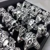 Wholesale bulk lot 100pcs Styles Top Mix Skull Rings Skeleton Jewelry Men's Gift Party Favor Men Biker Rings man jewelry BRAND NEW