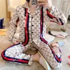 Smmoloa Couple Comfortable Silk Pajams Set Girl Men Print Pyjama Set Long Sleeve Flower Printed Sleepwear Suit4564065808