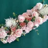 Silk Peony Rose Artificial Flower Row Diy Wedding Flower Wall Arrangement Decor Wedding Iron Arch Backdrop Garland 50 100CM1888