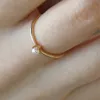 ZHOUYANG Ring For Women Delicate Mini Pearl Thin Ring Minimalist basic Style Light Yellow Gold Color Fashion Jewelry KBR0102186468