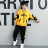 Grande adolescente meninos roupas 2019 outono inverno crianças roupas com capuz + calças suéteres crianças roupas roupas para meninos tracksuit lj200831