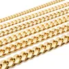 8mm 10mm 12mm 14mm 16mm Stainless Steel Men Jewelry 18K Gold Plated High Polished Miami Cuban Link Chain Necklace Men Punk Curb Ch235N