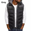 Cappotto invernale Gilet da uomo Giacca calda senza maniche Gilet casual Gilet di cotone Cappotto con cappuccio 5xl 4xl Taglia Piumino d'anatra Uomo S-5XL