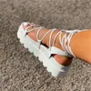 Ins Hot Women Sandals Summer Woman Comfort Mid Heel Shoes