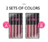 4pcs Mattlip Gloss Set flüssiger Lippenstift Sexy Glanzsätze langlebige Feuchtigkeit wasserdichte Lipglaze