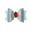 Barrettes da 3 pollici Baby Princess Bow Hairclips Pelle 3 strati Bowknot Gemstone Fur Ball Glitter Forcine Accessori per capelli per bambina M2648