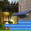 upgrade solar Pendant Light Double Head Solar Pendant Light Outdoor Indoor Solar Lamp Waterproof IP65 Eclairage Exterieur