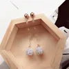 Japan And South Korea New Color Ball Crystal Earrings Temperament Simple Long Ear Clip Personalized Versatile Earrings Wholesale