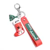 Merry Christmas Key Ring PVC Cartoon Kerstboom Sok Keychain Bag Hangt Kerstcadeau Will en Sandy