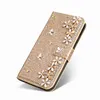 Pour iphone x xr xs max 6 7 8 plus étuis scintillants créateur de mode diamant strass fleur étui portefeuille en cuir à rabat