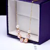 Collana di perle naturali d'acqua dolce ragazza viso sorridente versatili collane in argento sterling S925 creano nuovi ciondoli all'ingrosso