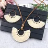 Tassel Earrings Necklace Set Handmade Multicolor Bohemian Women Ethnic Circle Jewelry Set GD503