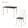 Us Warehouse 5 peça mesa de jantar conjunto casa mesa de cozinha e cadeiras de madeira conjunto de refeições (branco + cereja) sh000088aak