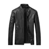 Men Jacket Leather News Motorcycle Mens Leather Lapel Versatile Personality Slimming Zipper Pocket Mens Wash Coat