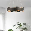 Modern kreativ svart vardagsrum LED-ljuskrona Ljus Enkel Konst Bedside Bedroom Pendantlights Studie Designer Hänge Lampa