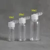 50PCS 5/10/20/30 ML 플라스틱 PET 투명 빈 병 여행 로션 액체 병 디스펜서 샘플 화이트 / 클리어 캡 T200819 플립