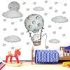 Large Size 100cmx100cm Wall Stickers Cute Baby Elephant on the Air Balloon Wall Decals Watercolor Stars for Baby Nursery284N