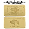 American Bison Commemorative Moneta Goldplated Square Commorative Coin Collection Craft Prezent1036689