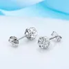 TONGZHE Statement Earrings For Women 925 Sterling Silver 6*6mm Clay Micro Pave Disco Ball Stud Earrings Modern Jewelry