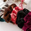 2020 New Colorful Velvet Scrunchies Solid Hair Ring Ties For Girls Ponytail Holders Rubber Band Gold Hairband Hair Accessories