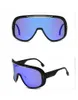 Büyük boy kapak tek parça tasarımcı güneş gözlükleri kadın moda büyük çerçeve erkekler rüzgar geçirmez ayna kaplama tonları 6 renk 10 pcs hızlı gemi3572876