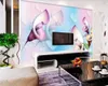 3D壁紙ベッドルーム3 d壁画壁紙美しいカーリーユリ3Dテレビ背景壁ロマンチックな花の壁紙